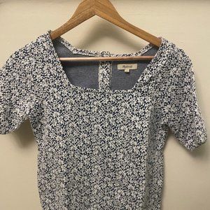 Madewell Floral Jacquard Button-Back Top XXS
